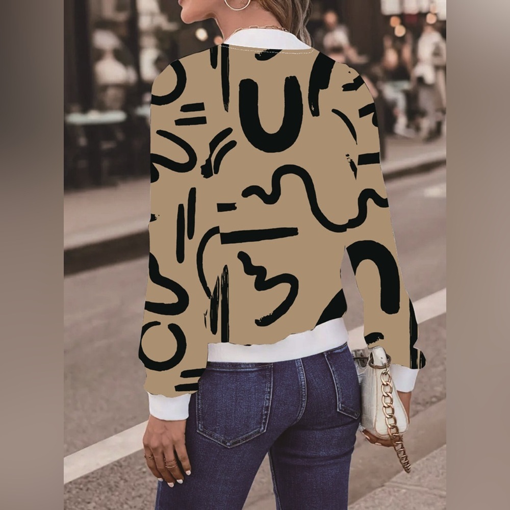Number Print Zip Up Jacket - Picture 5 of 9